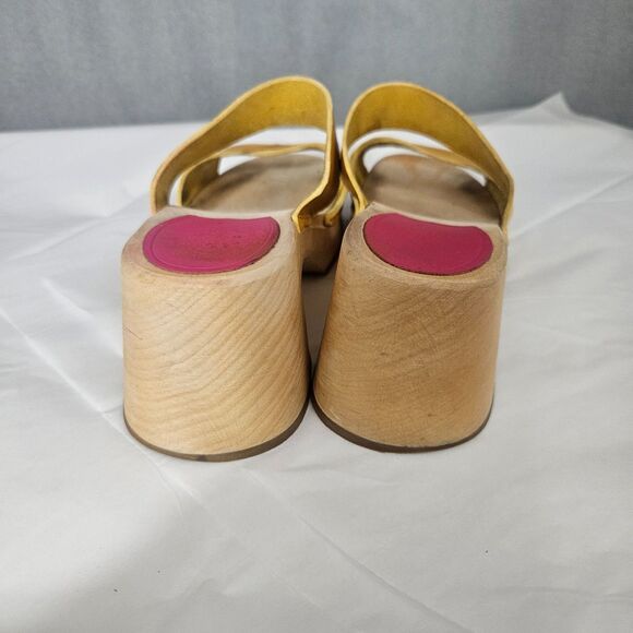 Sweedish Hasbeens Wooden platform Sandals Mules Sz 39 8.5 - Picture 9 of 11